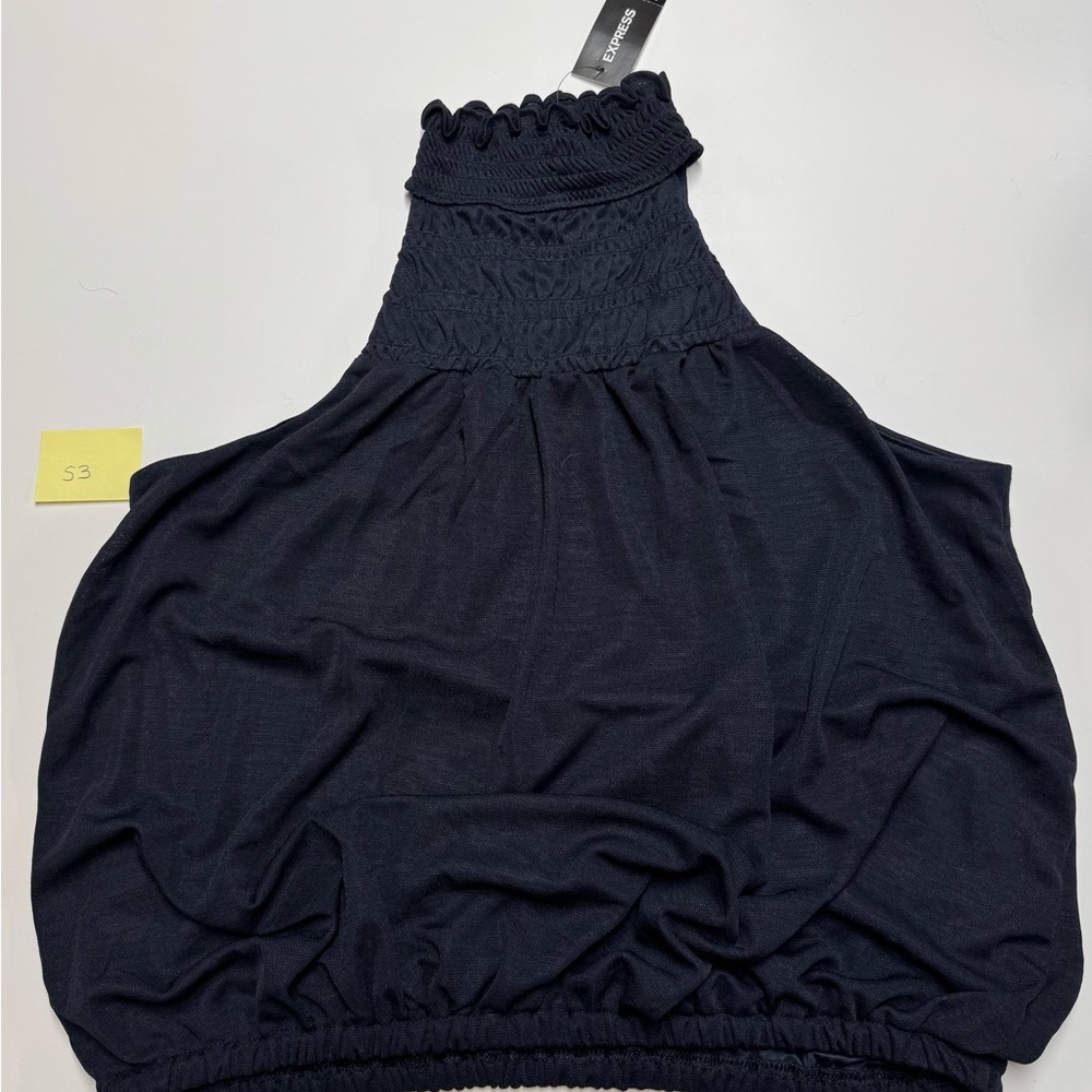 Express Navy High Neck Women's Blouse
